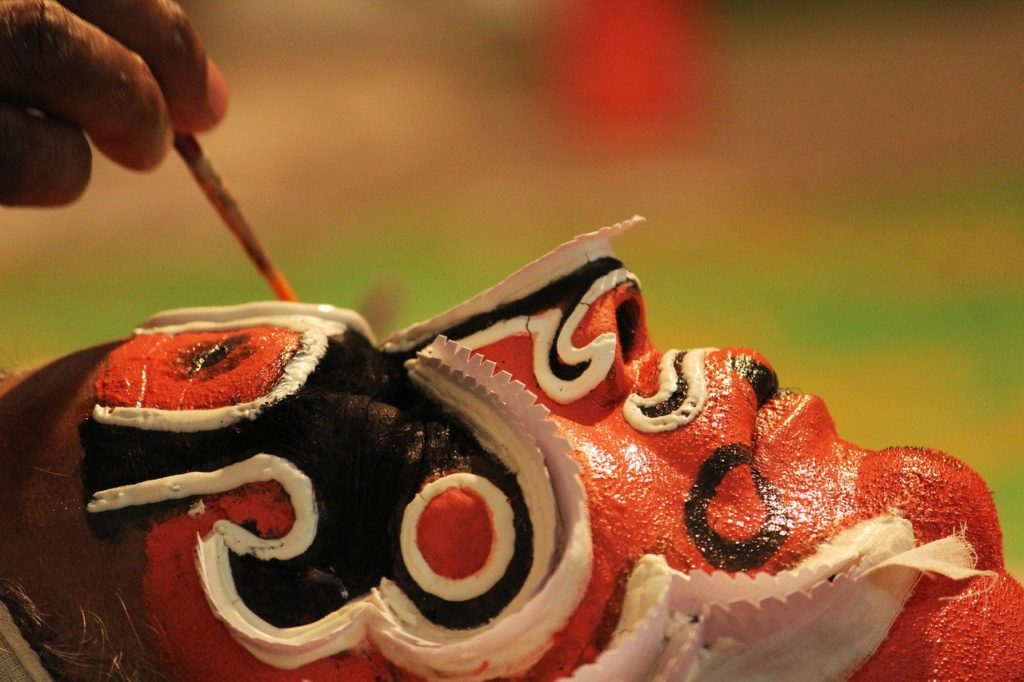 Festival maschera arte kerala viaggio in india