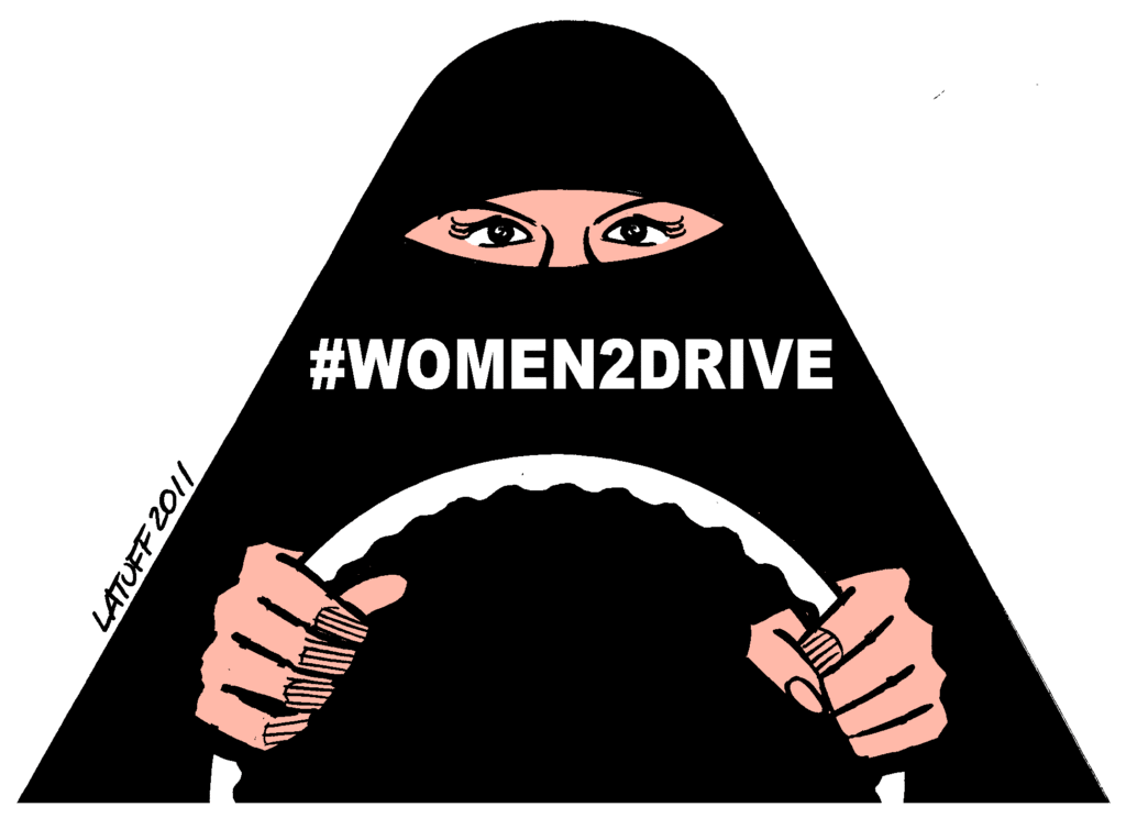 illustrazione movimento women to drive latuff illustrazione diritti delle donne in arabia saudita